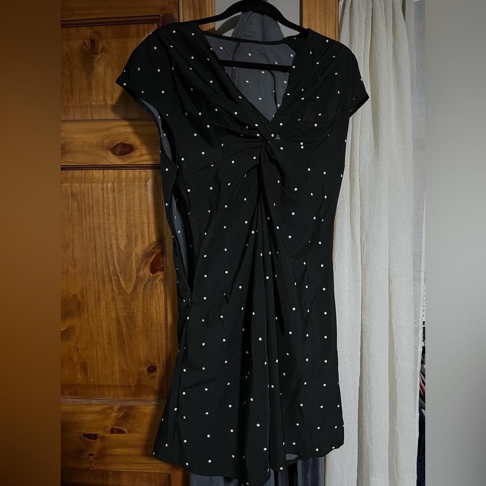Elegant Black Polka Dot Dress